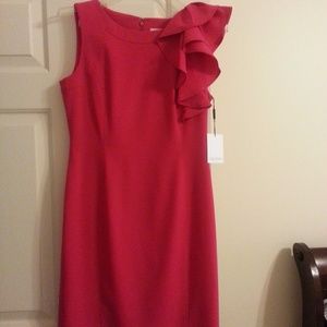 Calvin Klein Ruffle Sheath Dress – Brand-new